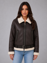 Faux Suede Aviator Jacket