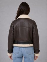 Faux Suede Aviator Jacket