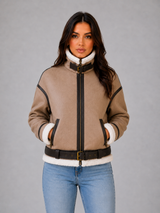 Faux Suede Aviator Jacket