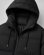 Men's Winter Puffer Jacket With Drawstring Hood & Zip Pockets