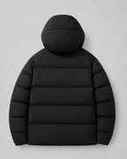 Men's Winter Puffer Jacket With Drawstring Hood & Zip Pockets